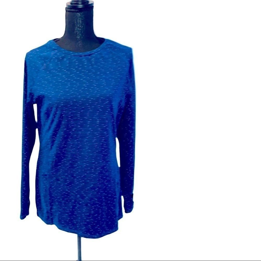 Earth Yoga organic cotton blue LS top SZ LG